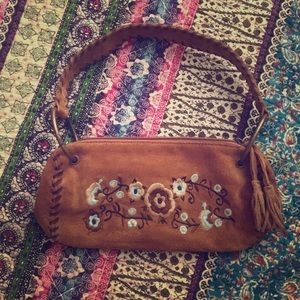 WILSONS LEATHER Boho Fringe Embroidered Bag EUC 🌻